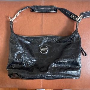 Coach patent leather shoulder bag